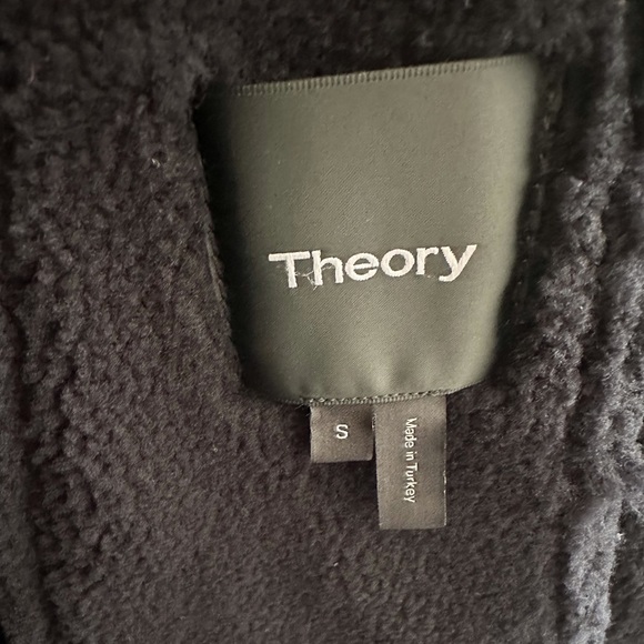 NWT Theory Patent Leather Shearling Jacket. Size small. - Picture 3 of 5